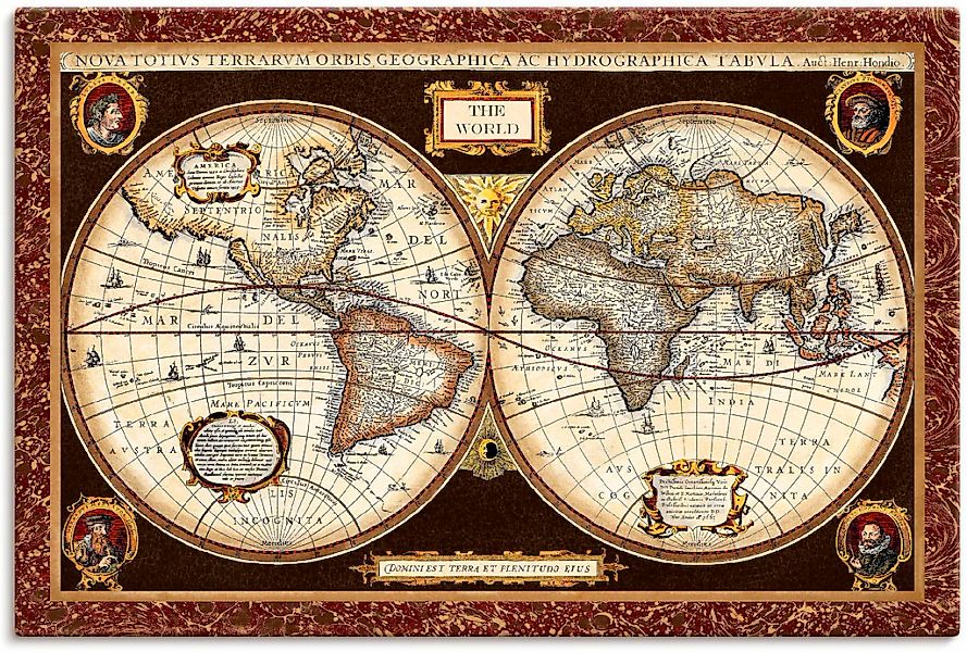 Artland Wandbild "Weltkarte" 1 Stk. tlg. als Alubild, Leinwandbild, Poster günstig online kaufen