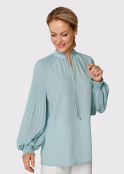 GOLDNER Langarmbluse Bluse mit plissierten Ärmeln günstig online kaufen