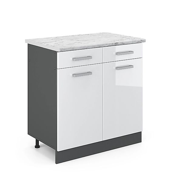 Vicco Unterschrank R-Line, Weiß Hochglanz/Anthrazit, 80 günstig online kaufen