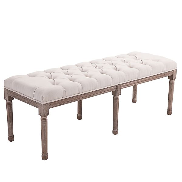 HOMCOM Polsterbank Sitzbank Lounge Sitzhocker Vintage Retro mit Knöpfen Lei günstig online kaufen