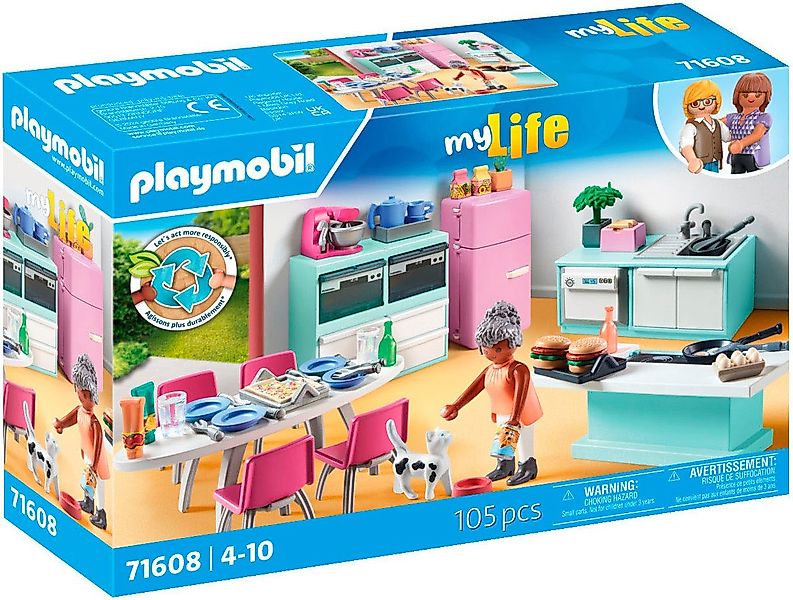 Playmobil® Küche mit Essplatz (71608), myLife Konstruktions-Spielset, (105 günstig online kaufen