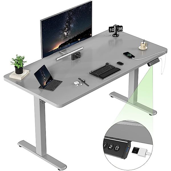 HOMALL Schreibtisch Höhenverstellbarer mit USB-Ladefunktion und günstig online kaufen