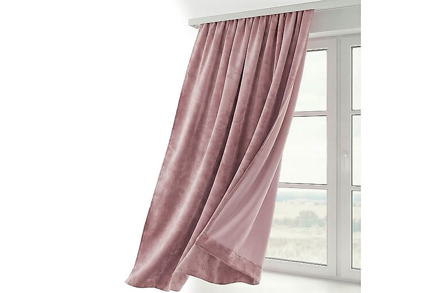 Beautex Verdunkelungsvorhang Samt Vorhang Kräuselband U-Band Gardine Velvet günstig online kaufen