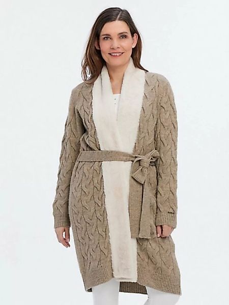 Sarah Kern Cardigan Strickjacke figurumspielend mit Zopfmuster günstig online kaufen