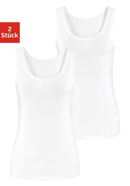 Vivance Tanktop "aus elastischer Baumwoll-Qualität" 2er-Pack günstig online kaufen