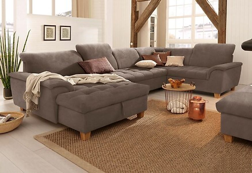 Home affaire Wohnlandschaft »Lyla U-Form« wahlweise mit Rückenfunktion und günstig online kaufen