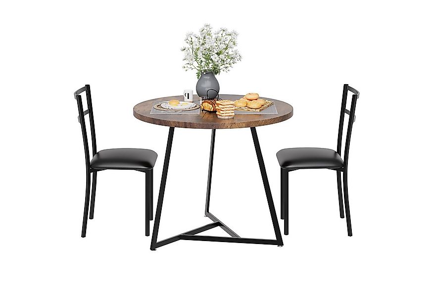 GarveeMore Essgruppe Esstisch mit 2 Stühlen,für Küche & Esszimmer, Runder E günstig online kaufen
