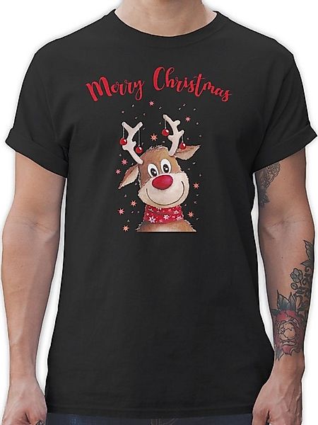 Shirtracer T-Shirt Merry Christmas Rentier I Elch Weihachten Kleidung günstig online kaufen