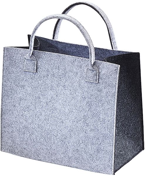 Kobolo Einkaufsshopper Filztasche hellgrau mit dunkelgrauen günstig online kaufen