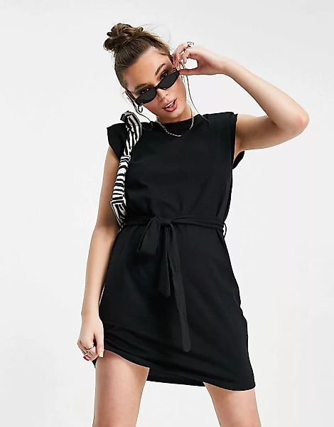 Pimkie – Ärmelloses T-Shirt-Kleid aus Jersey in Schwarz günstig online kaufen