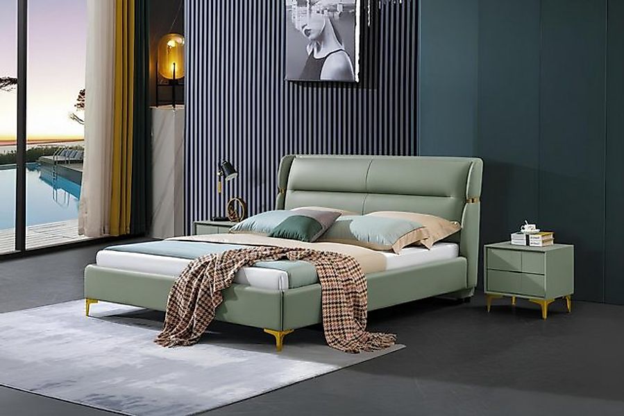 Xlmoebel Bett Luxuriöses Doppelbett mit grünem Polsterdesign im Hotelstil f günstig online kaufen