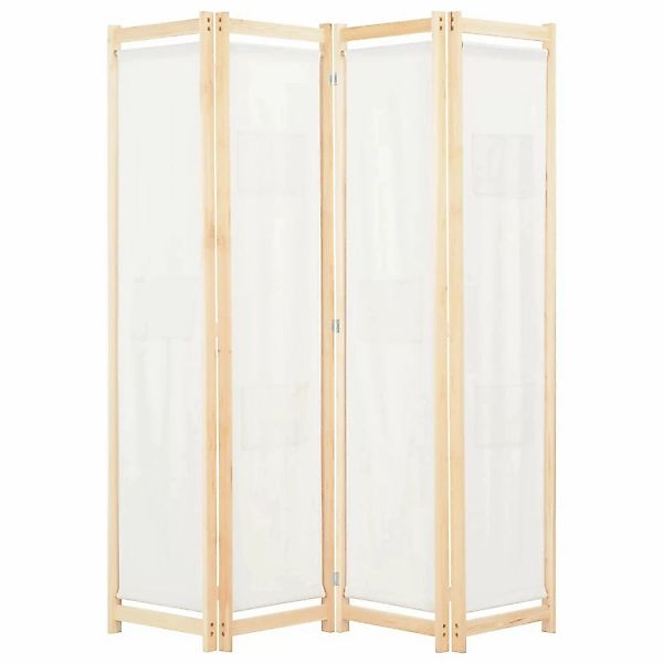 vidaXL 4-teiliger Raumteiler Cremeweiß 160 x 170 x 4 cm Stoff günstig online kaufen
