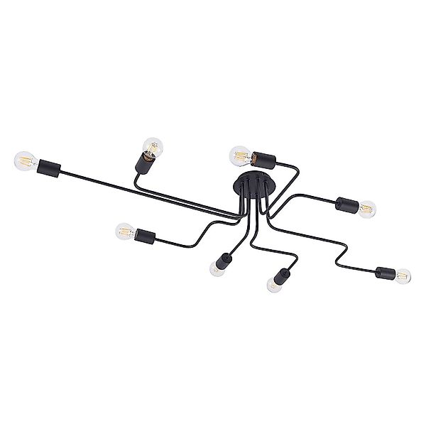 Lindby Deckenleuchten Elimar, Metall, Schwarz IP20, günstig online kaufen