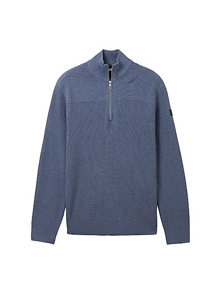 Tom Tailor Stehkragenpullover Structured Knit dunkelblau günstig online kaufen