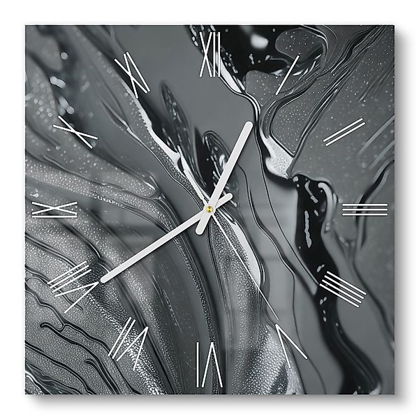 DEQORI Wanduhr 'Metallische Flusslinien' (Glas Glasuhr günstig online kaufen