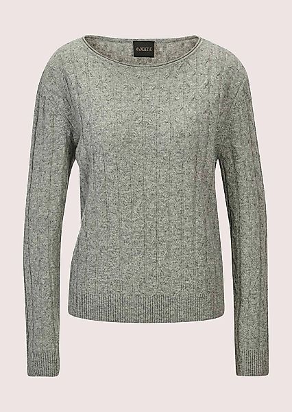 MADELEINE Longpullover "Strickpullover Eleganter Wollpullover mit Zopfmuste günstig online kaufen