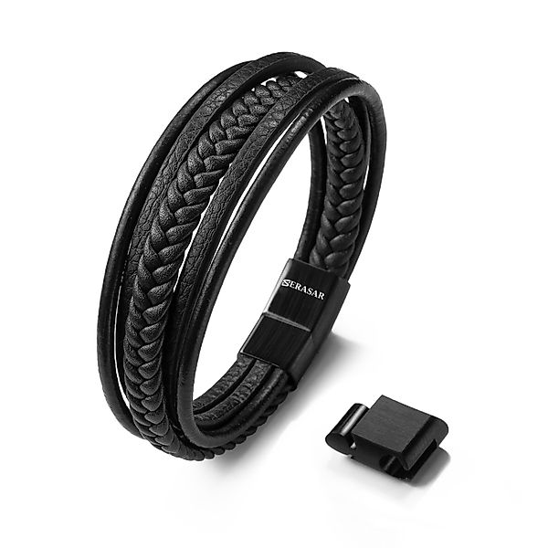 SERASAR Lederarmband Leder Herrenarmband "Braid" (Klassisch, günstig online kaufen