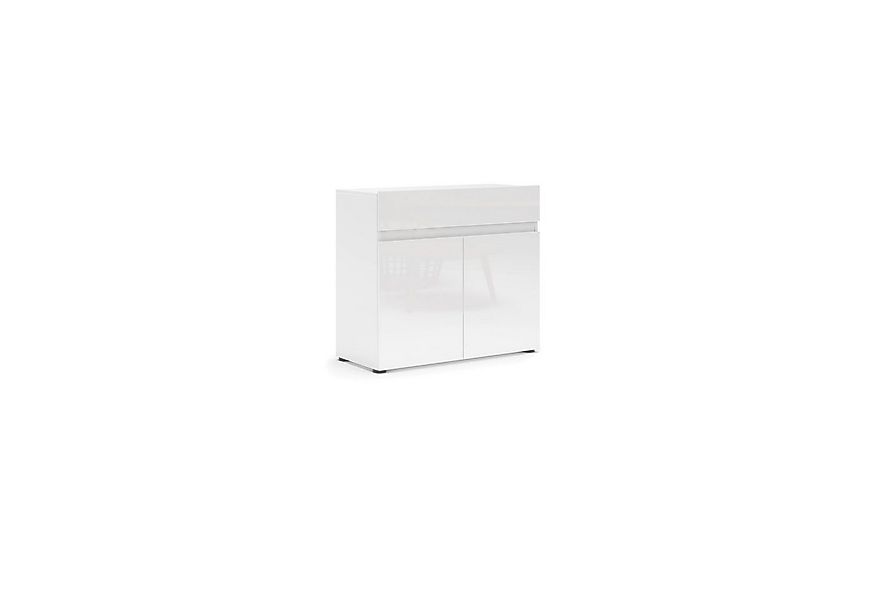 freiraum Sideboard Mister, in weiss, Lack Hochglanz - 90x80x38cm (BxHxT) günstig online kaufen