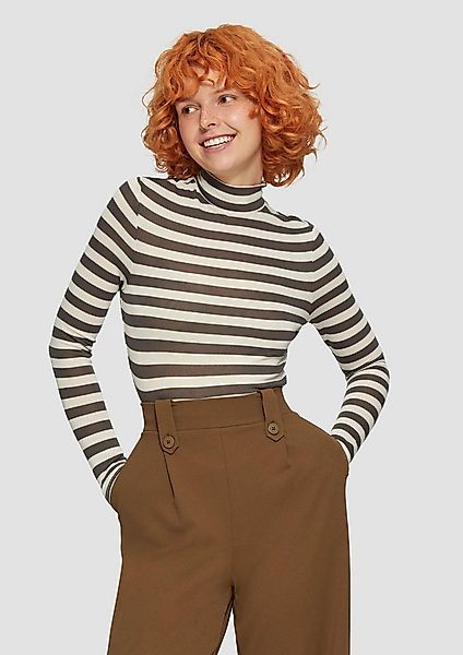 QS Langarmshirt T-Shirt Gestreiftes Longsleeve im Slim Fit günstig online kaufen