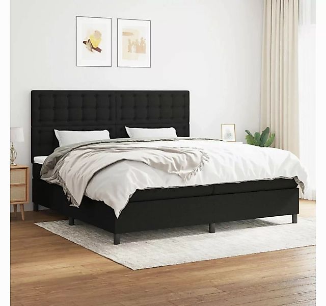 vidaXL Boxspringbett Boxspringbett mit Matratze Schwarz 200x200 cm Stoff Be günstig online kaufen