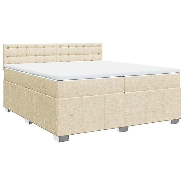vidaXL Bett Boxspringbett mit Matratze Creme 200x200 cm Stoff günstig online kaufen