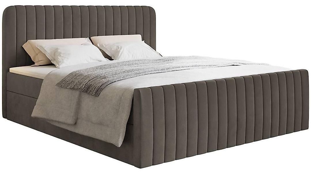 NADUVI Collection | Boxspringbett Adrien Samt mit Stauraum 200x200 günstig online kaufen