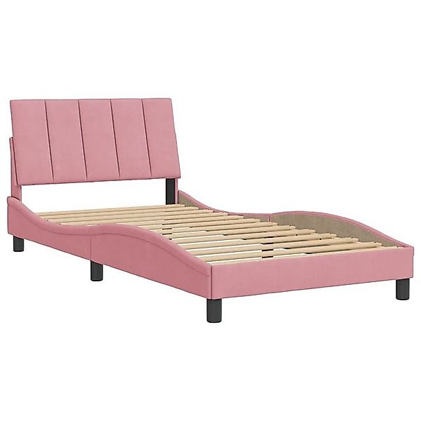 vidaXL Bett Bettgestell mit Kopfteil Rosa 100x200 cm Samt günstig online kaufen