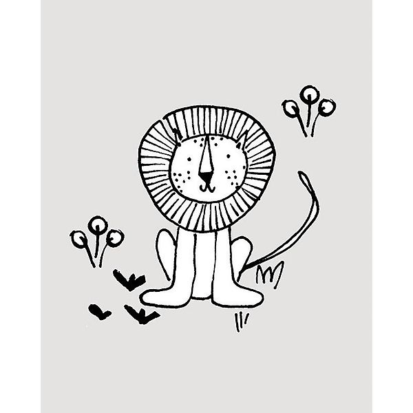 Komar Wandbild Scribble Lion Löwe B/L: ca. 40x50 cm günstig online kaufen