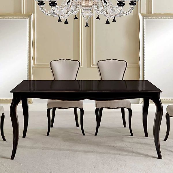 Dunkelbrauner Esszimmertisch im Neo Barockstil 180 cm breit günstig online kaufen