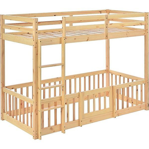 IDEASY Etagenbett 90 x 200 cm, Kinderbett mit rechtwinkliger Treppe, Jugend günstig online kaufen