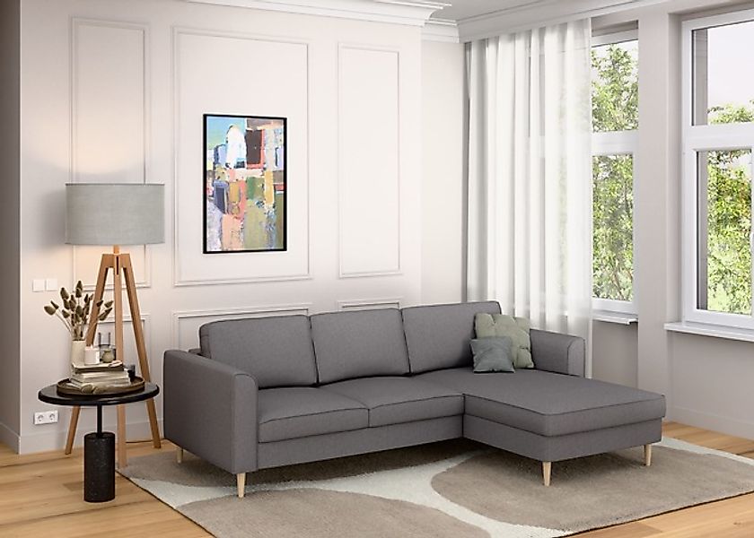 Home affaire Ecksofa »Booster, whlw. mit Schlaffunktion & Bettkasten, Fuß B günstig online kaufen