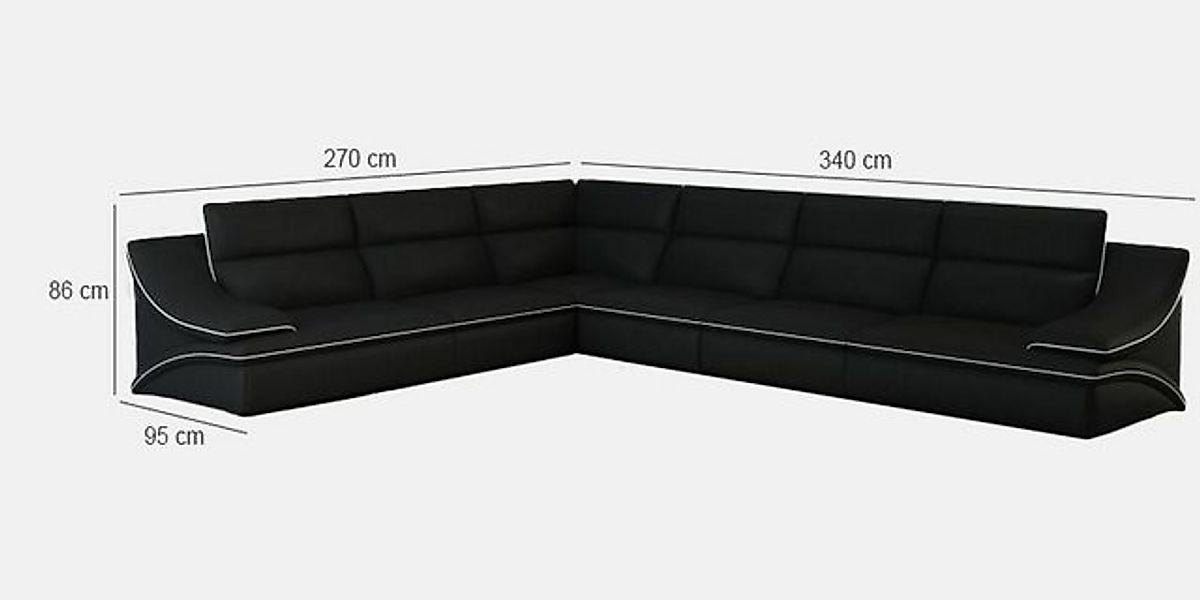 Xlmoebel Ecksofa Wohnlandschaft Luxus-Sofa Wohnzimmer Polstermöbel Ledersof günstig online kaufen