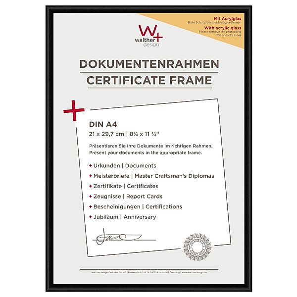 walther design New Lifestyle Kunststoff Bilderrahmen  Kunstglas 21x29,7 cm günstig online kaufen