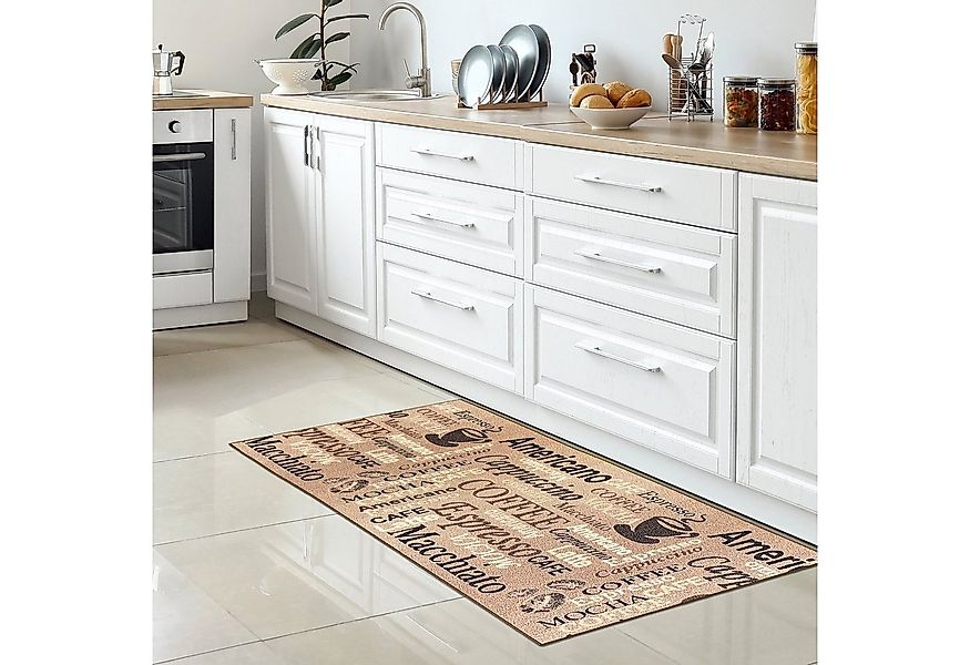 Carpetia Teppich Coffee Küchenläufer I beige I Gelrücken Küchenteppich, rec günstig online kaufen