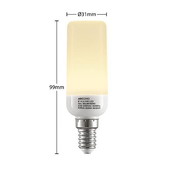 Arcchio LED-Röhrenlampe E14 4,5W 3.000K 3er-Set günstig online kaufen