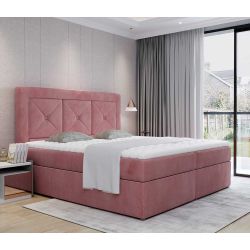 Bett Doppelbett in Altrosa aus Samt günstig online kaufen