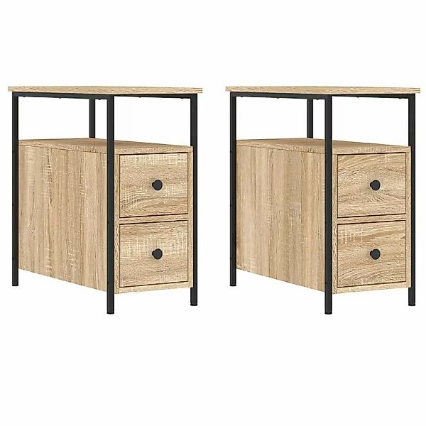 vidaXL Nachttische 2 Stk Sonoma-Eiche 30x60x60 cm Holzwerkstoff Modell 1 günstig online kaufen