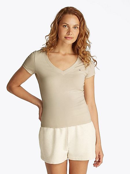 Tommy Jeans Kurzarmshirt TJW SLIM V-NECK TEE mit Logo-Stickerei günstig online kaufen