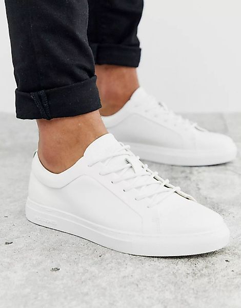 Jack & Jones Premium – Weiße Sneaker aus Kunstleder günstig online kaufen