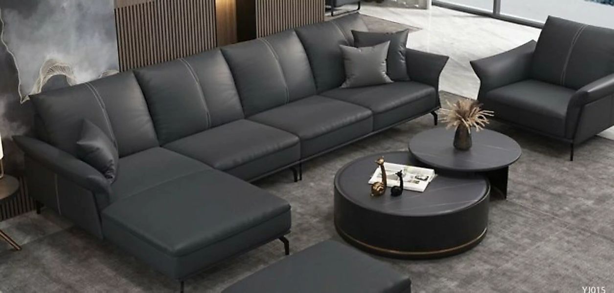 JVmoebel Ecksofa Sofa Ecksofa L Form Sessel Couchtisch Hocker Ecksofa Polst günstig online kaufen