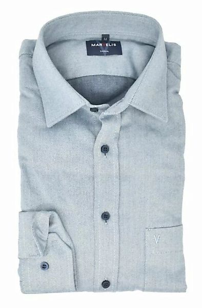MARVELIS Langarmhemd Freizeithemd - Casual Modern Fit - Langarm - Einfarbig günstig online kaufen