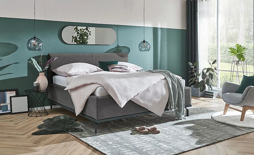 Musterring Polsterbett mit Bettkasten Delphi Variante D ¦ grau ¦ Maße (cm): günstig online kaufen