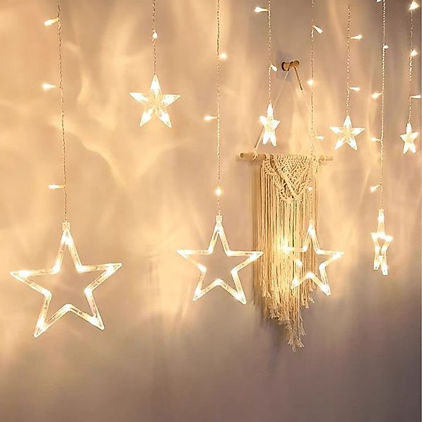 Clanmacy LED-Lichtervorhang LED Weihnachten Beleuchtung Vorhang günstig online kaufen