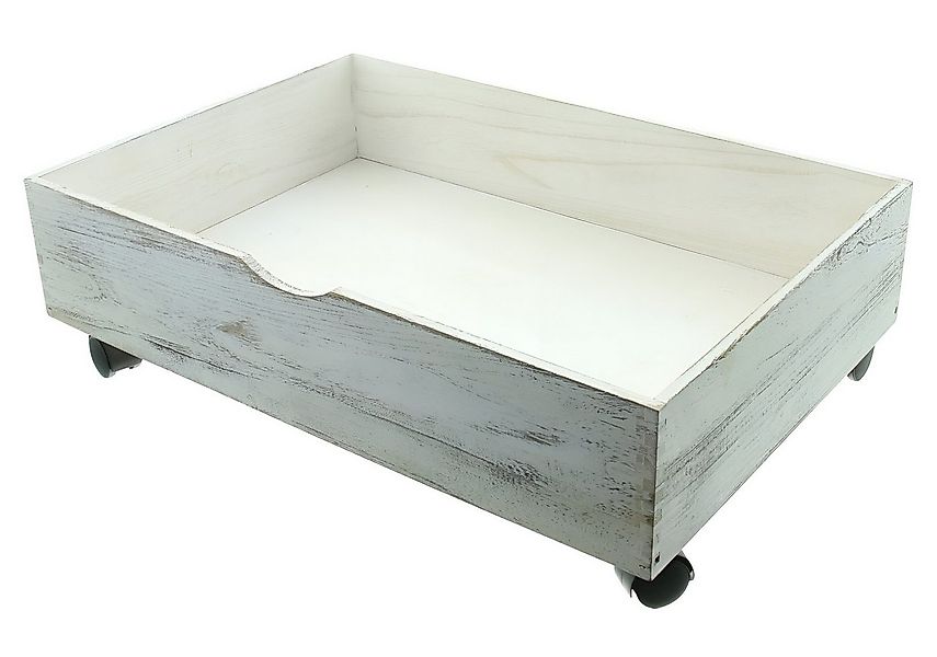 Dekoleidenschaft Bettschubkasten Bettschublade "Shabby" weiß, Bettkasten Sc günstig online kaufen