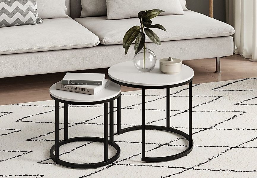 Home Collective Couchtisch Kleiner 2er Set aus Holz, Wohnzimmertisch Modern günstig online kaufen