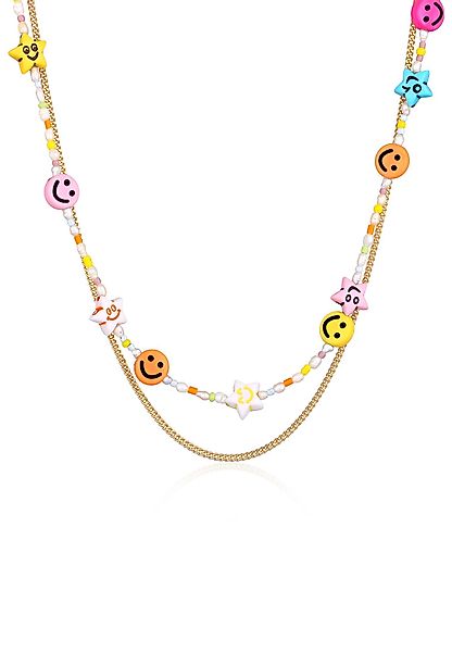 Elli Ketten-Set Layer Süßwasserperlen Bunt Smiling günstig online kaufen
