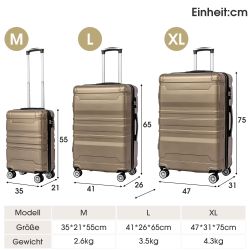 Flieks Hartschalen-Trolley, 4 Rollen, Trolleyset Handgepäck günstig online kaufen
