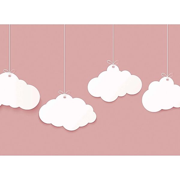 Fototapete Grafik Wolken Himmel Altrosa Weiß 3,50 m x 2,55 m FSC® günstig online kaufen