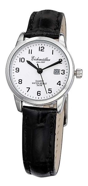 Eichmüller Quarzuhr Damenuhr - Weißes Zifferblatt, Lederarmband Schwarz, 28 günstig online kaufen