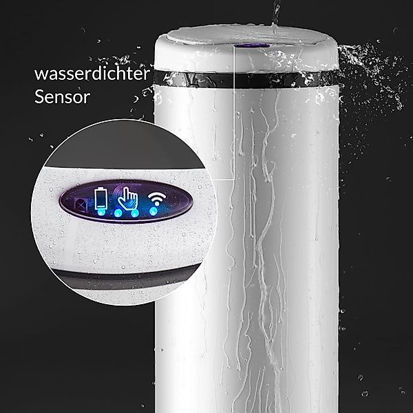 Sensor Mülleimer Weiß Edelstahl 40L günstig online kaufen